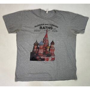 Russian And Turkish Baths Miami & New York Graphic T-shirt Men Adult XL Gray